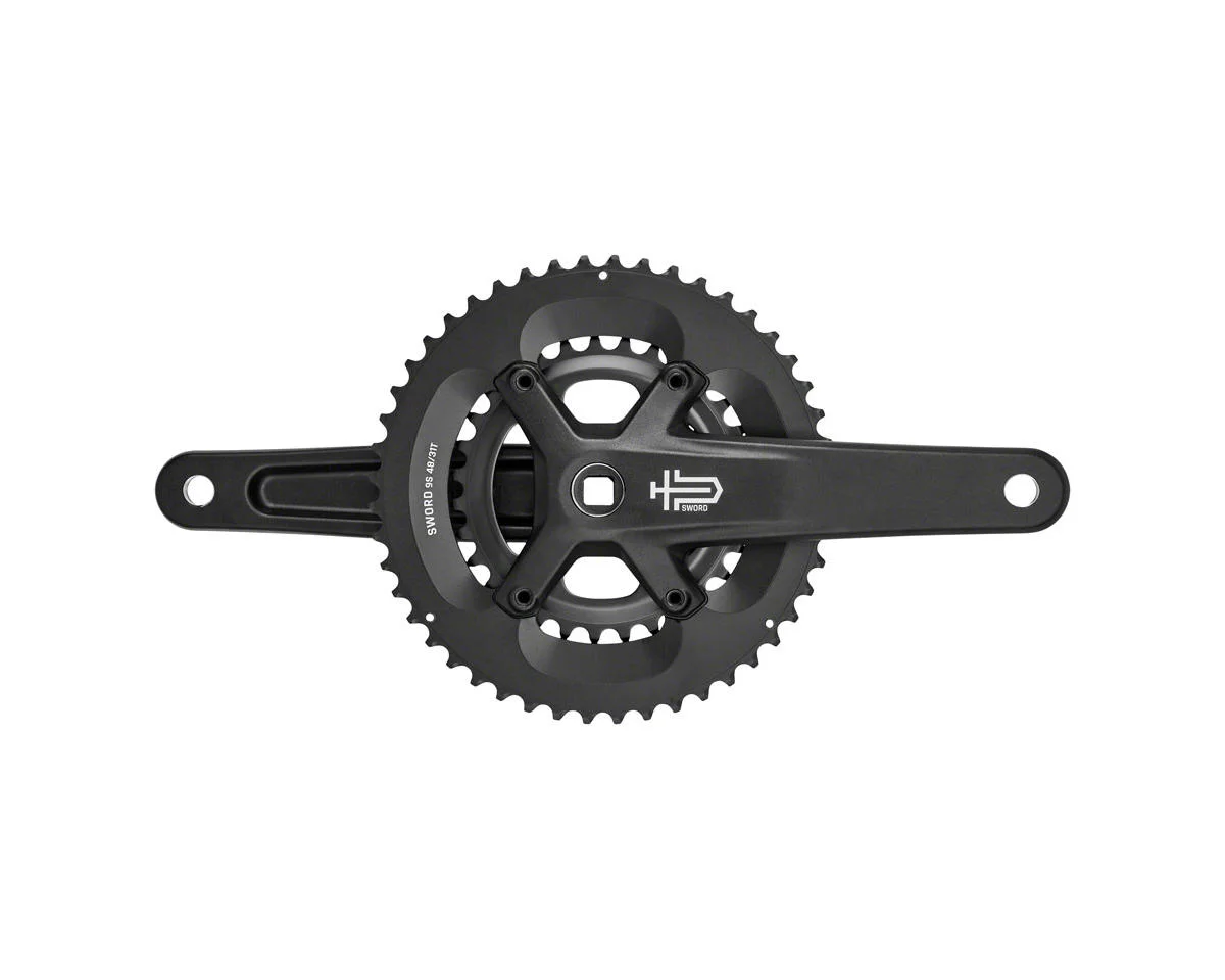Microshift Sword Black 2x Wide Crankset (Black) (2 x 9-Speed) (Square Taper) (175mm) (48/31T)